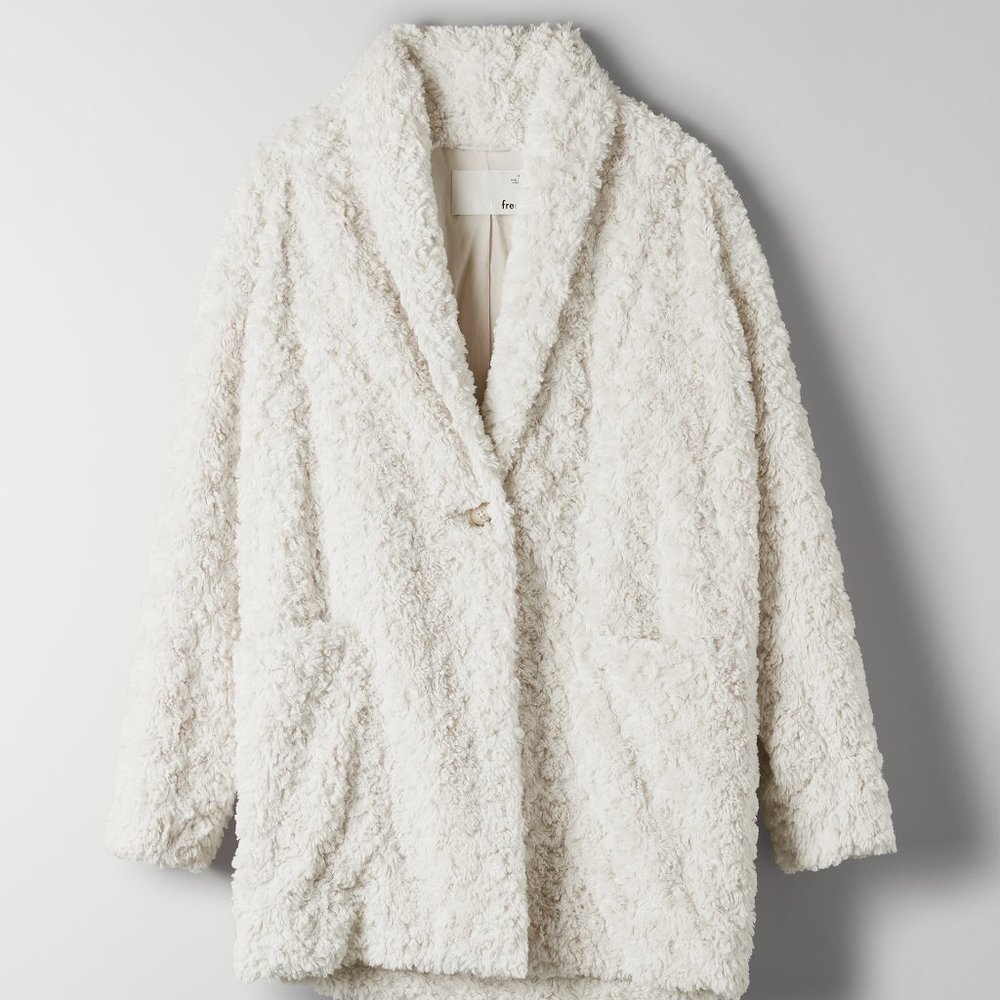 Aritzia Wilfred Free Plush Jacket - Beige